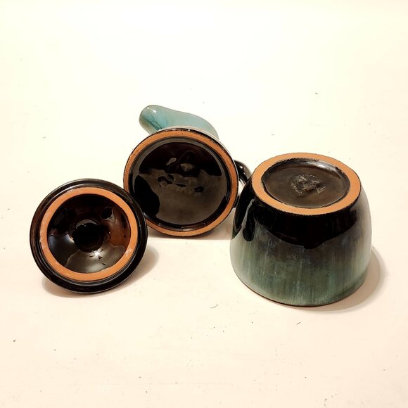 Vintage Blue Mountain Pottery creamer and sugar bowl matching set Woodland Charm - Picture 8 of 8